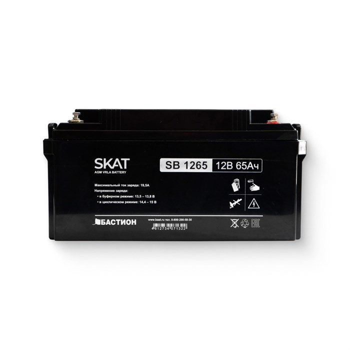 АКБ свинцово-кислотная SKAT SB 1265, AGM 12 В, 65 Ач 918128