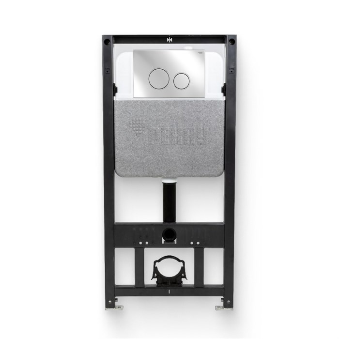 Инсталляция для подвесного унитаза РЕХАУ NOVAFLOW, с кнопкой NOVA ORB 001 пластик, хром, глянцевый 918295