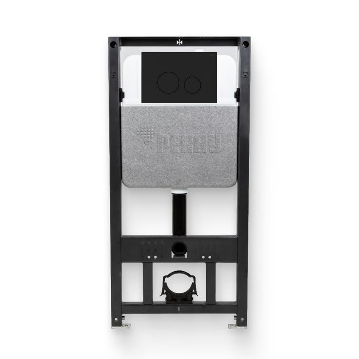 Инсталляция для подвесного унитаза РЕХАУ NOVAFLOW, с кнопкой NOVA ORB 001 пластик, черный, матовый 918249