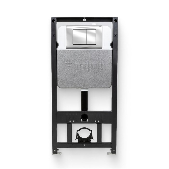 Инсталляция для подвесного унитаза РЕХАУ NOVAFLOW, с кнопкой NOVA QUAD 001 пластик, хром, глянцевый 918255