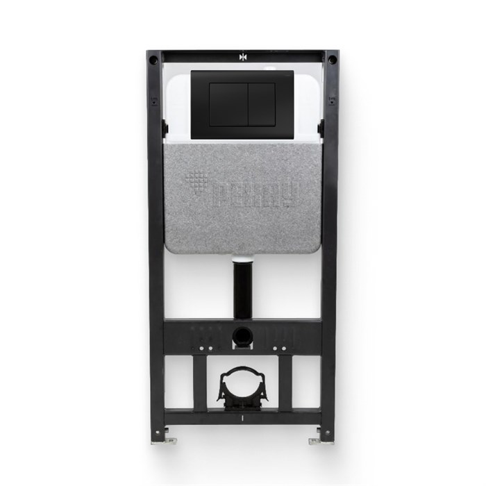 Инсталляция для подвесного унитаза РЕХАУ NOVAFLOW, с кнопкой NOVA QUAD 001 пластик, черный, матовый 918231