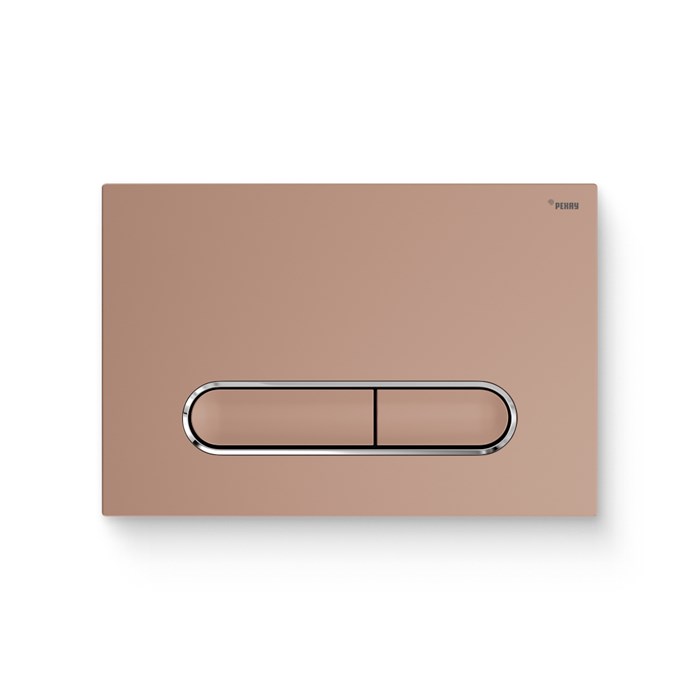 Кнопка смыва РЕХАУ NOVA ELLIPSE 002 пластик, розовое золото, матовый, контур клавиш хром, глянцевый 918285