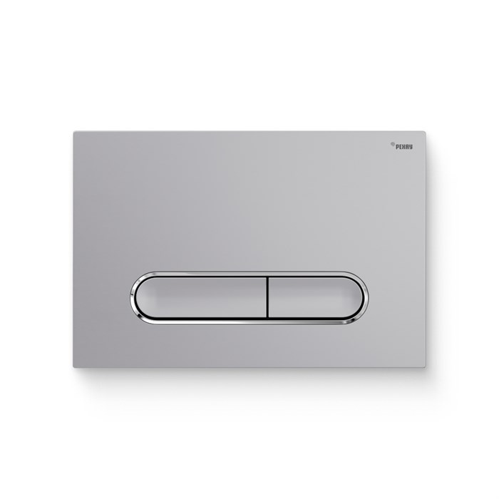 Кнопка смыва РЕХАУ NOVA ELLIPSE 002 пластик, серебристый, матовый, контур клавиш хром, глянцевый 918271