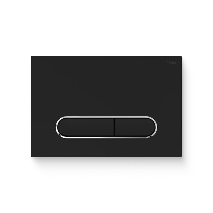 Кнопка смыва РЕХАУ NOVA ELLIPSE 002 пластик, черный, матовый, контур клавиш хром, глянцевый 918297