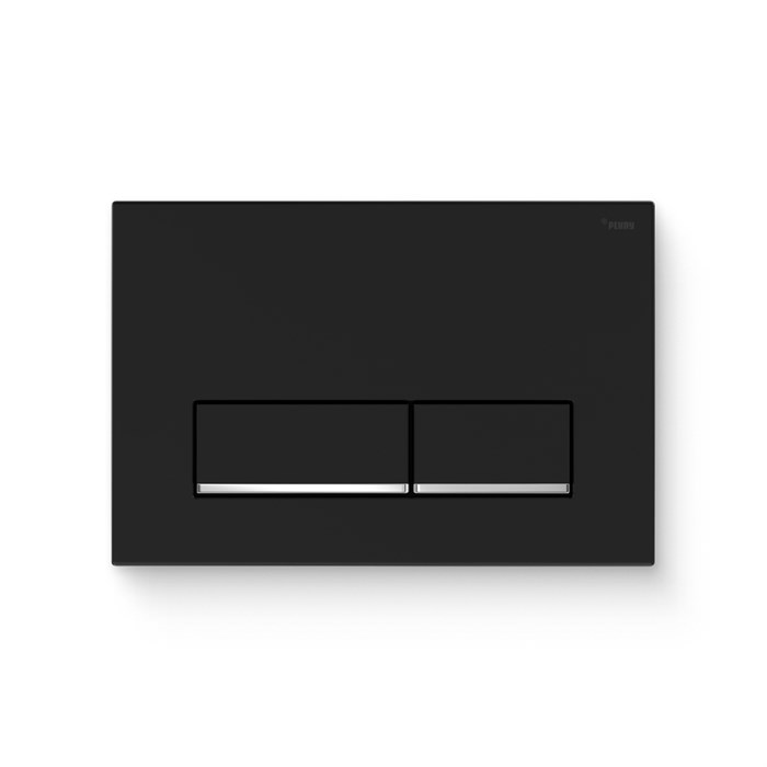 Кнопка смыва РЕХАУ NOVA LONG 002 пластик, черный, матовый, нижняя полоса клавиш хром, глянцевый 918248