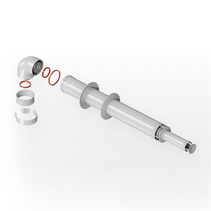 Комплект коаксиального дымохода KITURAMI D60/100, "АНТИЛЕД", L = 1000 мм. 918366
