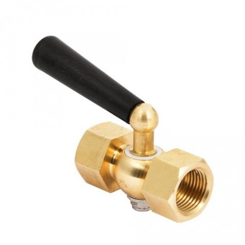 Кран ВВ 1/2" х М20 х 1,5 для манометра, ручка черная 916129