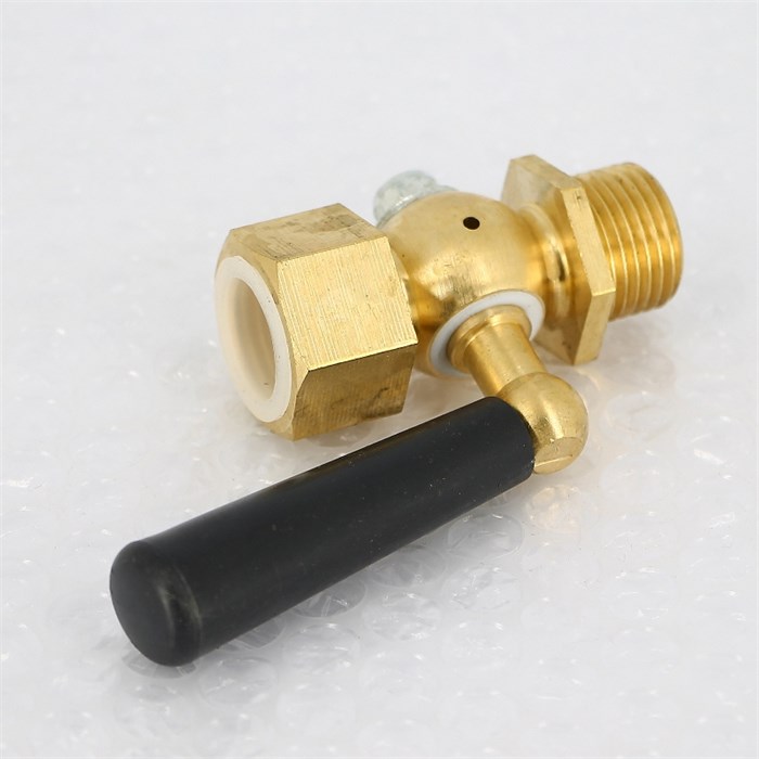 Кран НВ 1/2" для манометра, ручка черная 916171