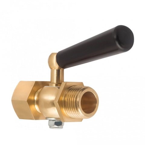 Кран НВ 1/2" х М20 х 1,5 для манометра, ручка черная 916162