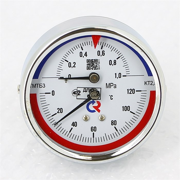 Термоманометр ТМТБ-31Т.1 80/10 (1/2", 10 бар, 120'С, 2,5) аксиальный 916221