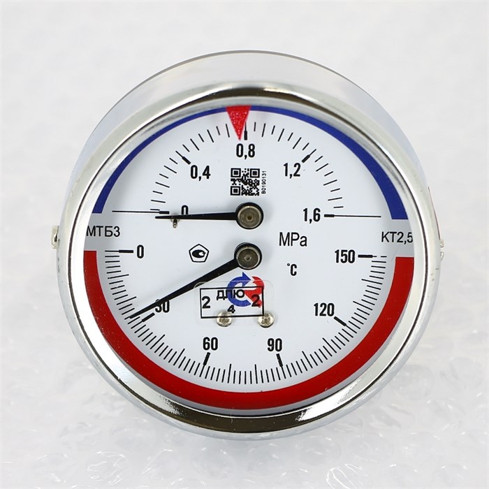 Термоманометр ТМТБ-31Т.1 80/16 (1/2", 16 бар, 150'С, 2,5) аксиальный 916227