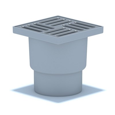 110 трап с вертик. спуском, н/рег решетка 150х150 нерж СУХОЙ АНИ пласт TQ1212 521909