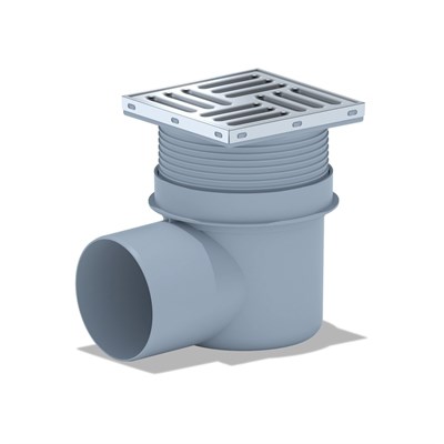 110 трап с гориз. спуском, рег решетка 150х150 нерж. АНИ пласт TA1612 523955