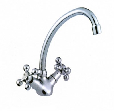 Смеситель для кухни 1/2 кер L4119 Ledeme КРЕСТ лит нос, силумин 501837