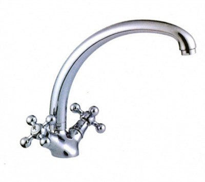 Смеситель для кухни 1/2 кер L4219 Ledeme КРЕСТ лит нос, силумин 501817