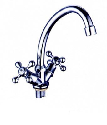 Смеситель для кухни 1/2 кер L4908 Ledeme КРЕСТ на гайке, силумин 511266