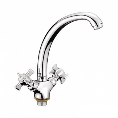 Смеситель для кухни 1/2 кер L5911 Ledeme БАБОЧКА на гайке, тол.гусак, силумин 515995