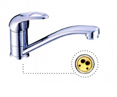 Смеситель для кухни 35к L4515 Ledeme с отв кор излив, латунь 502736