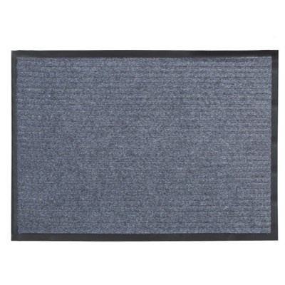 Коврик влаговпитывающий "ребристый" 50*80 см серый, ворс 6мм 519779