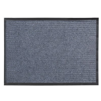 Коврик влаговпитывающий "ребристый" 60*90 см серый, ворс 6мм 522542