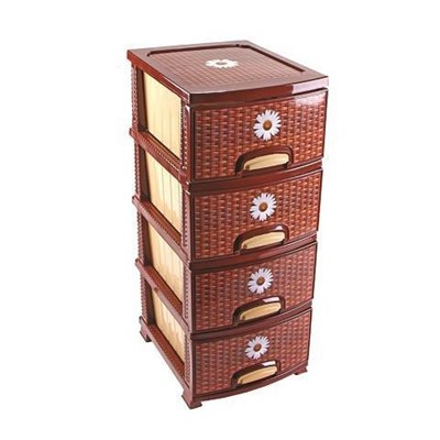 Комод ДЕКОР 4 ярус Плетенка коричневый В95*Ш38*Г47 522977