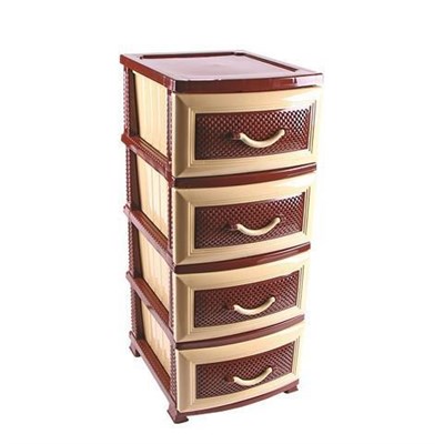 Комод ДЕЛЬФИН 4 ярус беж/коричневый В95*Ш38*Г47 509791