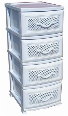 Комод ДЕЛЬФИН 4 ярус белый В95*Ш38*Г47 509794