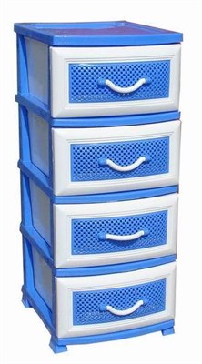 Комод ДЕЛЬФИН 4 ярус голубой В95*Ш38*Г47 509908
