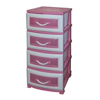 Комод ДЕЛЬФИН 4 ярус розовый В95*Ш38*Г47 509959