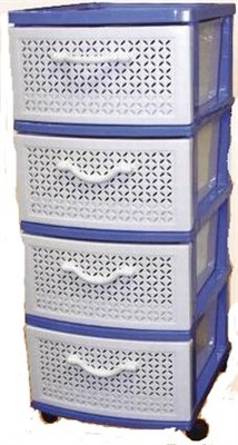 Комод РОМАШКА 4 ярус голубой В95*Ш38*Г47 522989