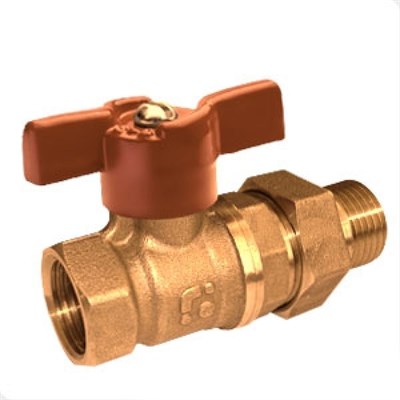 Кран шаровой со сгоном 1/2'' бабочка 11Б27п1 БАЗ Standart PN40 515910