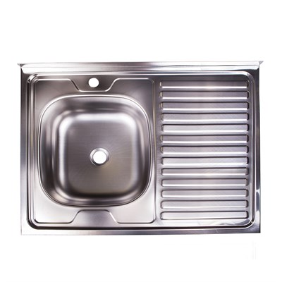 Мойка 80х60 (0,4) лев вып 1 1/2 Эконом (глуб. 13см) 310357