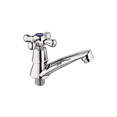 Смеситель для раковины/мойки 1/2 кер L4295 Ledeme кор. нос КРЕСТ моно, силумин 520077