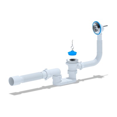 Обвязка на ванну 1 1/2*40*50 с вып.и переливом плоский с гофрой Ani Е055 АНИ пласт 506116