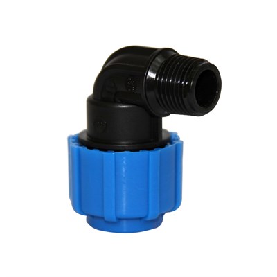 Отвод ПЭ с наруж. труб. резьбой 20х3/4" (обж.) ТПК-АКВА 513602