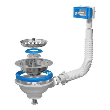 Перелив Ани д/мойки 3 1/2 (диам.90мм) N305S АНИ пласт  гибкий 523733