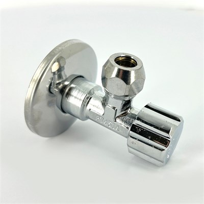 Вентиль Н-обж 1/2" х 10 мм (3/8") для подключения бачков / смесителей 882232