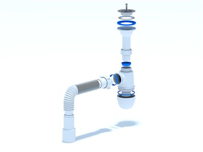 Сифон 1 1/2*40 Ani с гофрой 40*40*50 С0515 АНИ пласт 350516