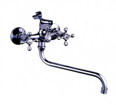 Смеситель для ванны и раковины 1/2 кер L2108 Ledeme КРЕСТ, латунь 501808