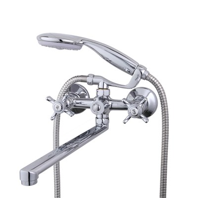 Смеситель для ванны и раковины 1/2 кер F2224 FRAP с шар перекл КРЕСТ (L излив, хром, латунь), 512768