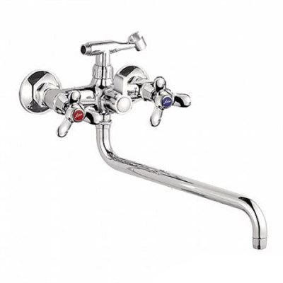 Смеситель для ванны и раковины 1/2 кер L2712 Ledeme  ТРИЛИСТНИК катридж.перекл. лит.изл, силумин 516138