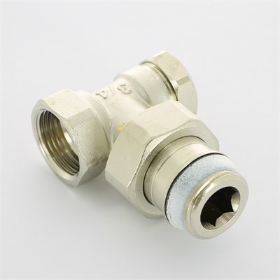 Вентиль обратный угловой НВ 3/4" никелированный с разъемным соединением 859460