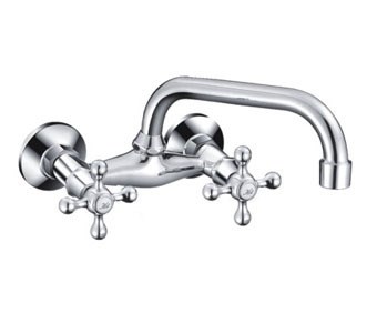 Смеситель для кухни настенный 1/2 кер F4708 FRAP Крест (верхний пов.излив, ХРОМ, силумин) 518861