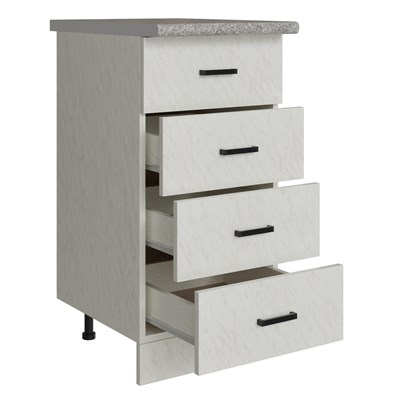 Стол разделочный 40 белый мрамор (4 ящика), столешница гранит пёстрый 523287