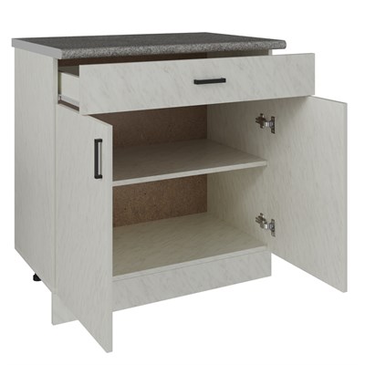 Стол разделочный 80 белый мрамор (1 ящик), столешница гранит пёстрый 523300