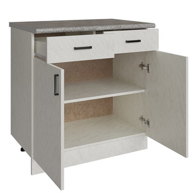 Стол разделочный 80 белый мрамор (2 ящика), столешница гранит пёстрый 523302