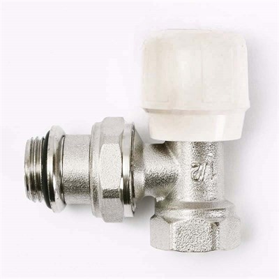 Вентиль ручной угловой быстрого монтажа НВ 1/2" с разъёмным соединением, никелированный 875339