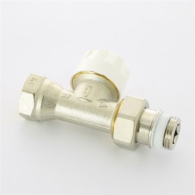 Вентиль термостатический НВ 1/2" с преднастройкой, никель, с разъем. соединением 862931