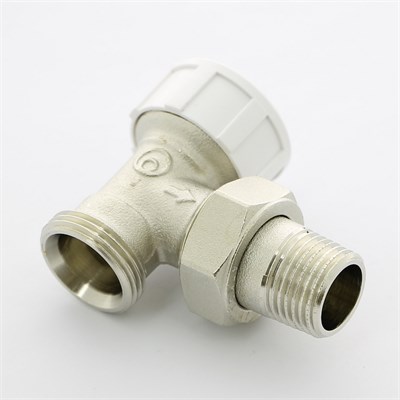 Вентиль термостатический угловой НН 1/2" х 3/4" ЕК с разъёмным соединением, никелированный 865646