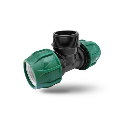 Тройник ПЭ с наруж. труб. резьбой 25х1''х25 (обж.) POELSAN GREEN 514321